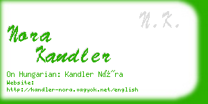 nora kandler business card